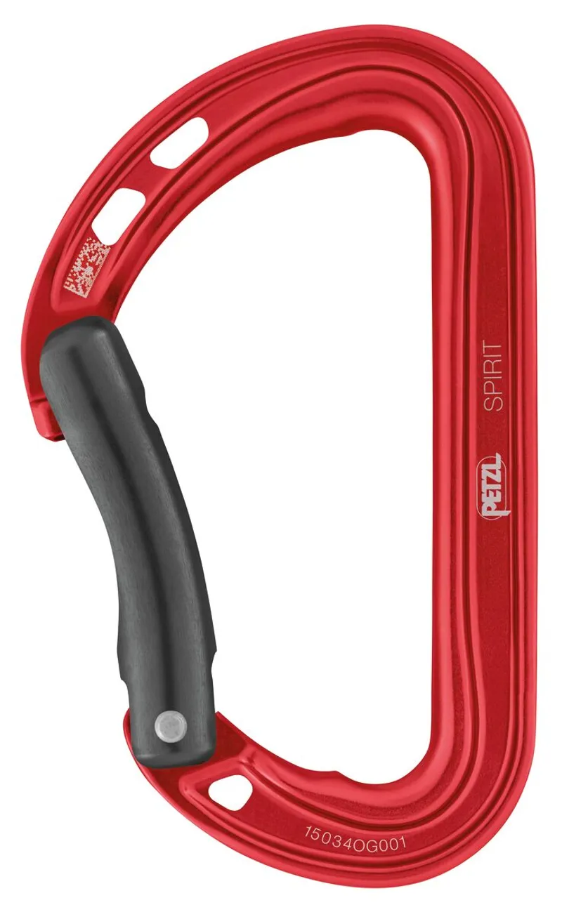 Petzl Spirit Carabiner Bent Gate in Red